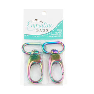 Emmaline 1" Designer Profile Swivel Snap Hooks - Set of Two Rainbow