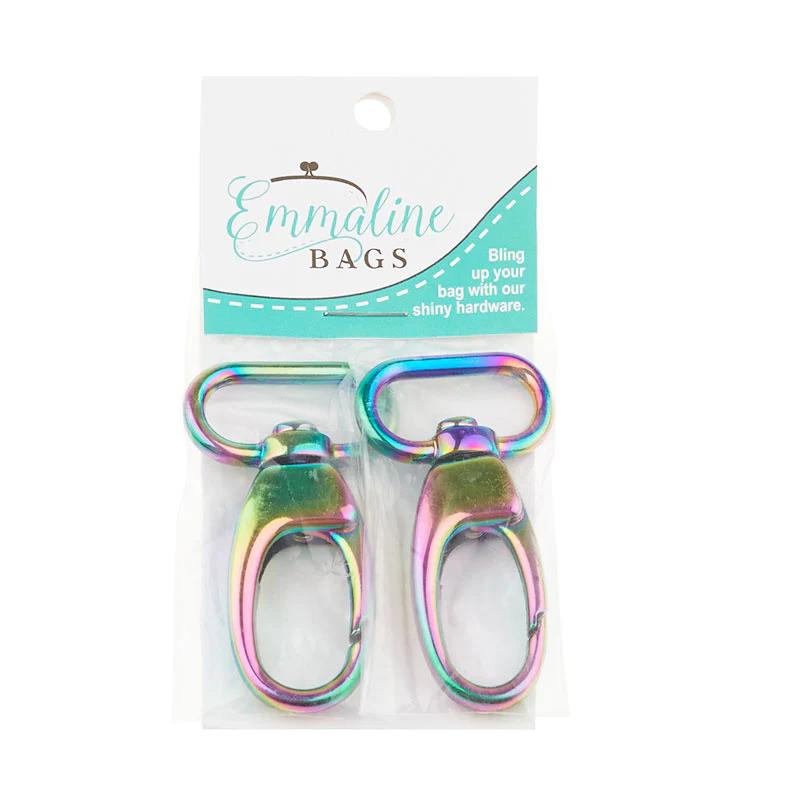 Emmaline 1" Designer Profile Swivel Snap Hooks - Set of Two Rainbow