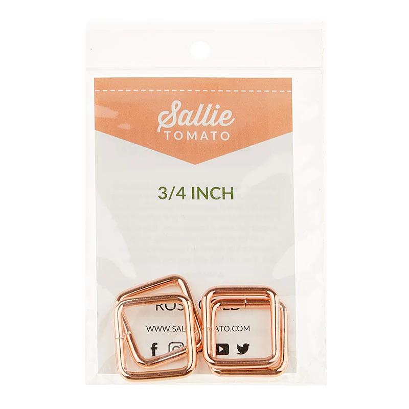 Sallie Tomato 3/4" Rectangle Rings - Set of Four Rose Gold