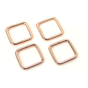 Sallie Tomato 3/4" Rectangle Rings - Set of Four Rose Gold