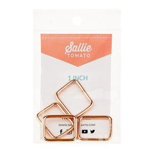 Sallie Tomato 1" Rectangle Rings - Set of Four Rose Gold
