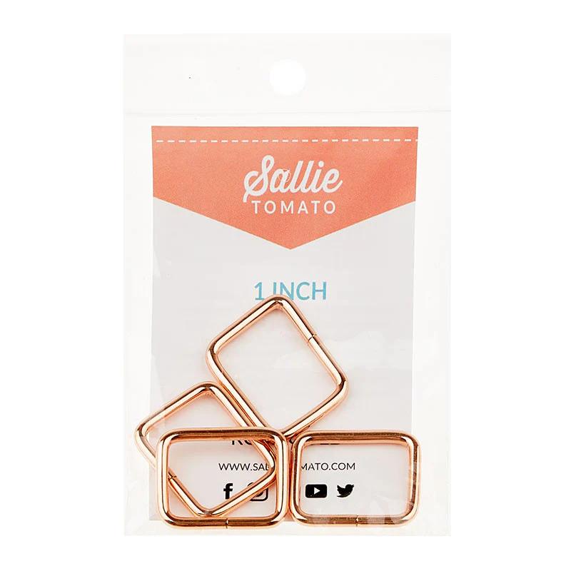 Sallie Tomato 1" Rectangle Rings - Set of Four Rose Gold