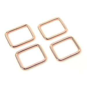 Sallie Tomato 1" Rectangle Rings - Set of Four Rose Gold