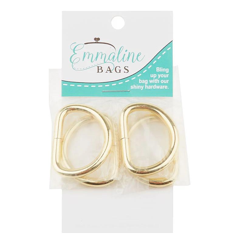 Emmaline 1" D-Rings - Set of Four Gold