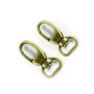 Emmaline 1/2" Designer Profile Swivel Snap Hooks - Set of Two Antique Brass
