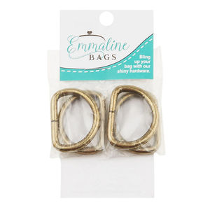 Emmaline 1" D-Rings - Set of Four Antique Brass