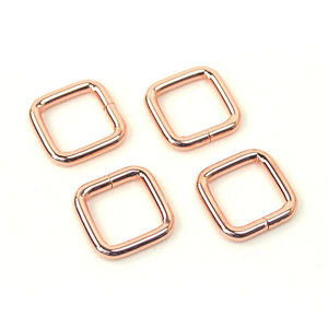 Sallie Tomato 1/2" Rectangle Rings - Set of Four Rose Gold