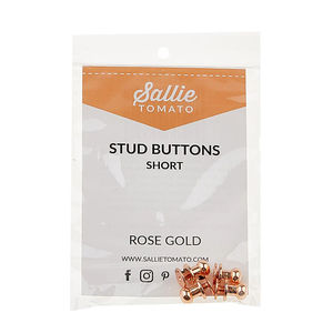 Sallie Tomato Short Stud Buttons - Set of Four Rose Gold