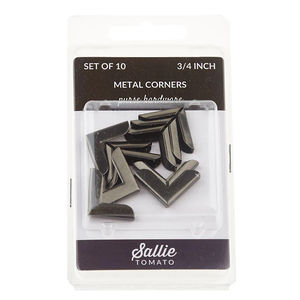 Sallie Tomato 3/4" Metal Corners Package of 10 - Gunmetal