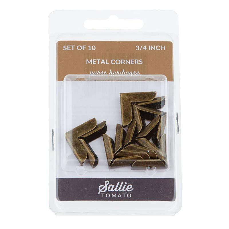 Sallie Tomato 3/4" Metal Corners Package of 10 - Antique