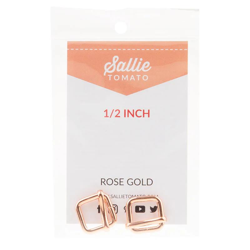Sallie Tomato 1/2" Slider Buckles - Set of Two Rose Gold