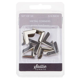 Sallie Tomato 3/4" Metal Corners Package of 10 - Nickel