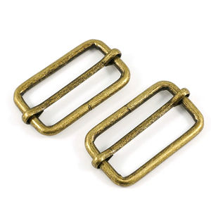 Emmaline 1-1/2" Wire Formed Strap Sliders - Set of Two Antique Brass