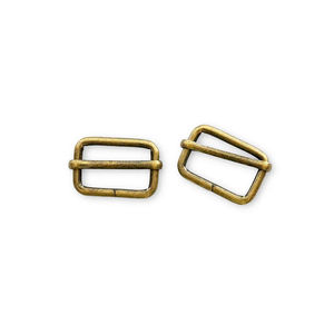 Emmaline 1" Wire Formed Strap Sliders - Set of Two Antique Brass