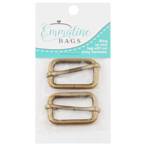 Emmaline 1" Wire Formed Strap Sliders - Set of Two Antique Brass