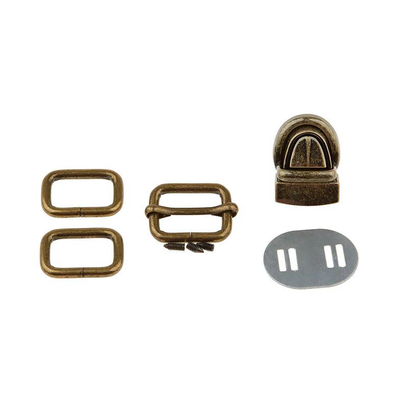 Mountain Saddle Bag Hardware Kit - Antique Brass