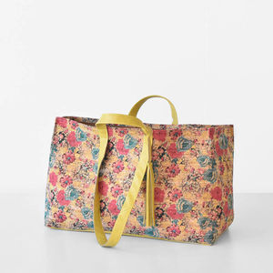 Poppins Tote Kit - Spring Bouquet Cork with Mustard Legacy Faux Leather