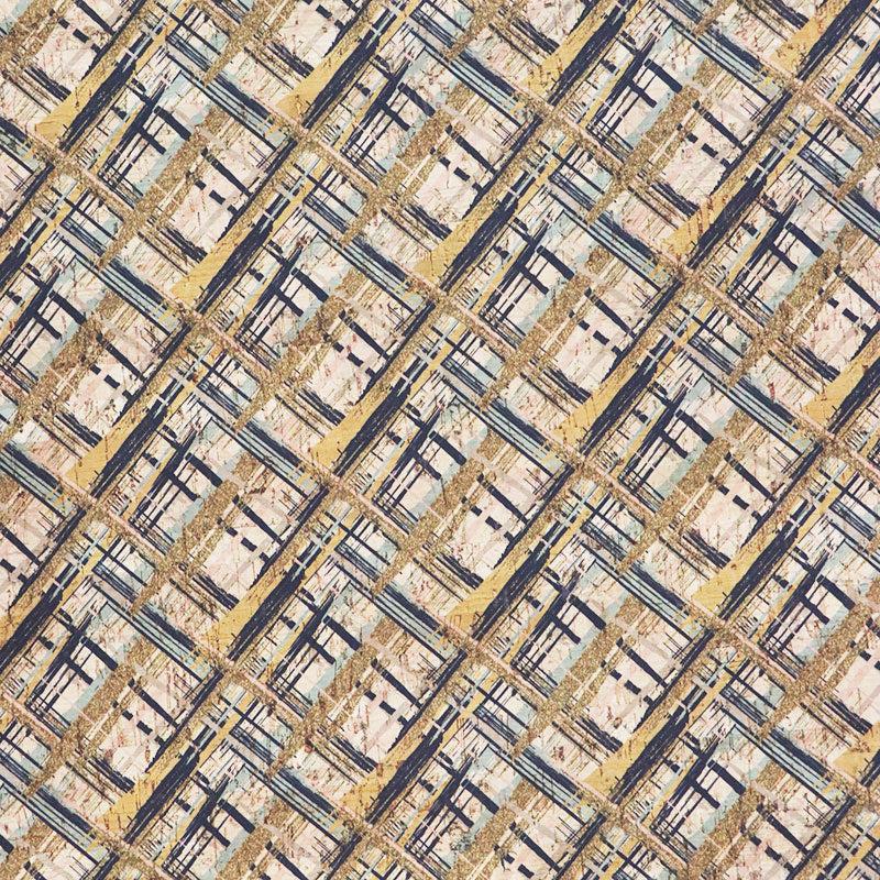 Rustic Plaid Cork Fabric - 1/2 Yard Cut
