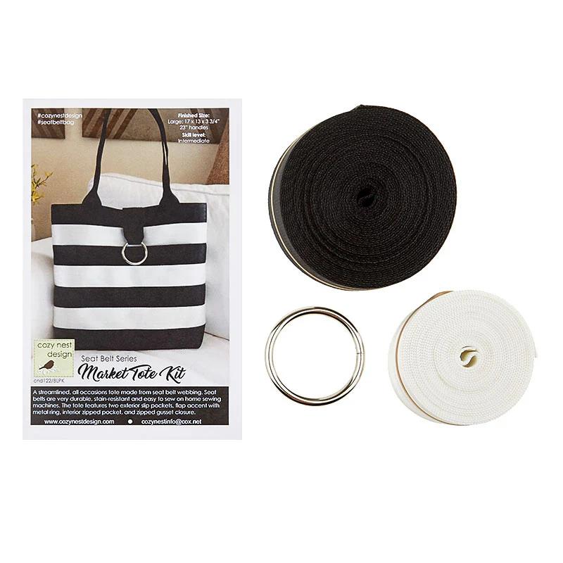 Market Tote Seat Belt Kit - Black/White Large
