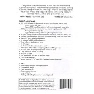 Cozy Cakes Backpack Pattern