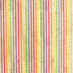 Rainbow Stripe Cork - 1/2 Yard Cut