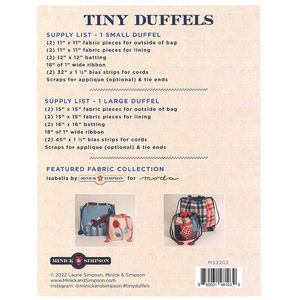 Tiny Duffles Pattern