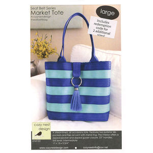 Market Tote Seat Belt Pattern - Large