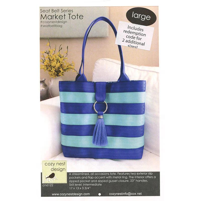Market Tote Seat Belt Pattern - Large