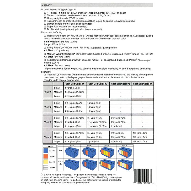 Dapper Dopp Seat Belt Pattern