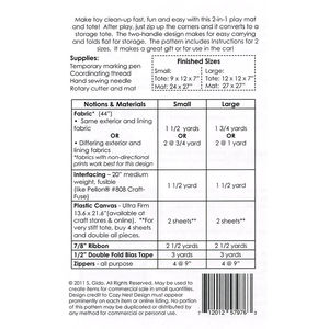 Play, Then Store Away Playmat & Tote Pattern**DUPLICATE SKU OF PAT3838 **DO NOT USE**