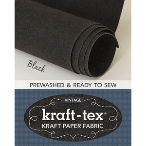Kraft-tex Kraft Paper Fabric Roll - Black Vintage Prewashed