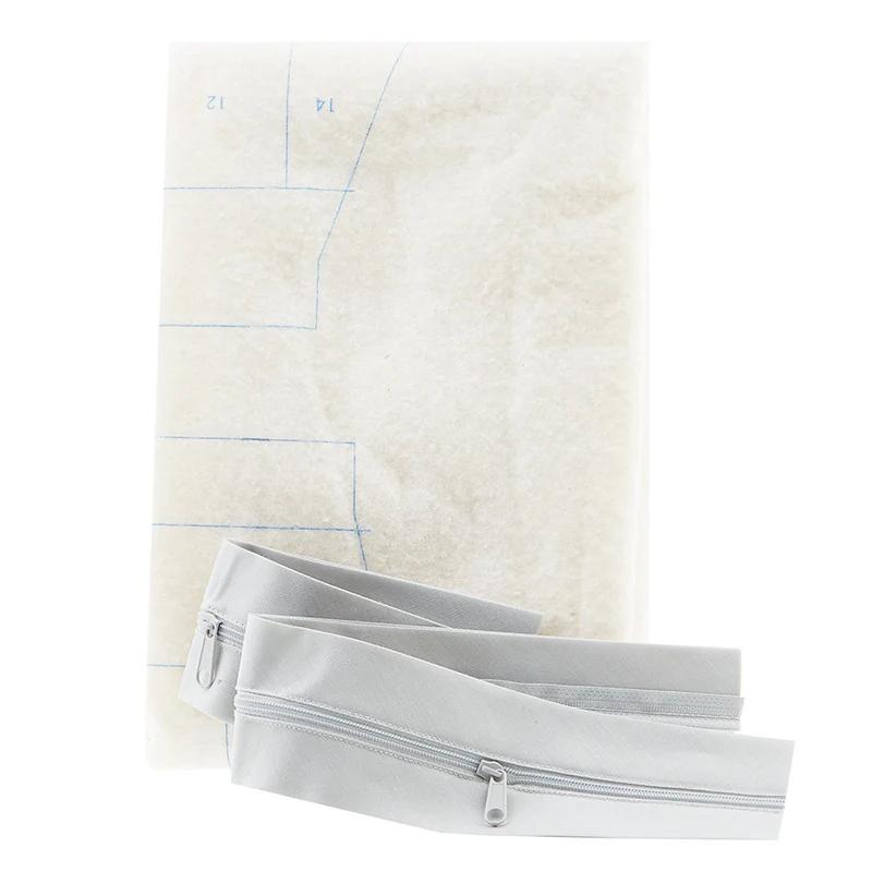 Zippity-Do-Done™ Quilt As You Go Cosmetic Bags Kit - Light Grey Zipper