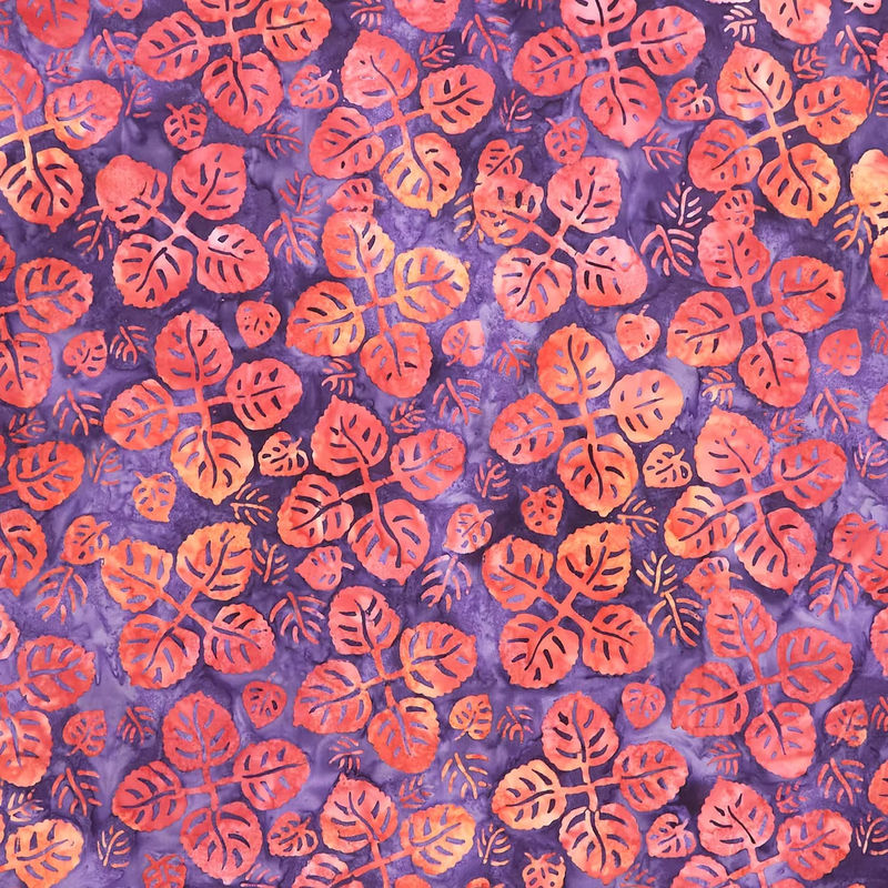 Breezy Batiks - Leaf Spinners Purple Merlot Yardage