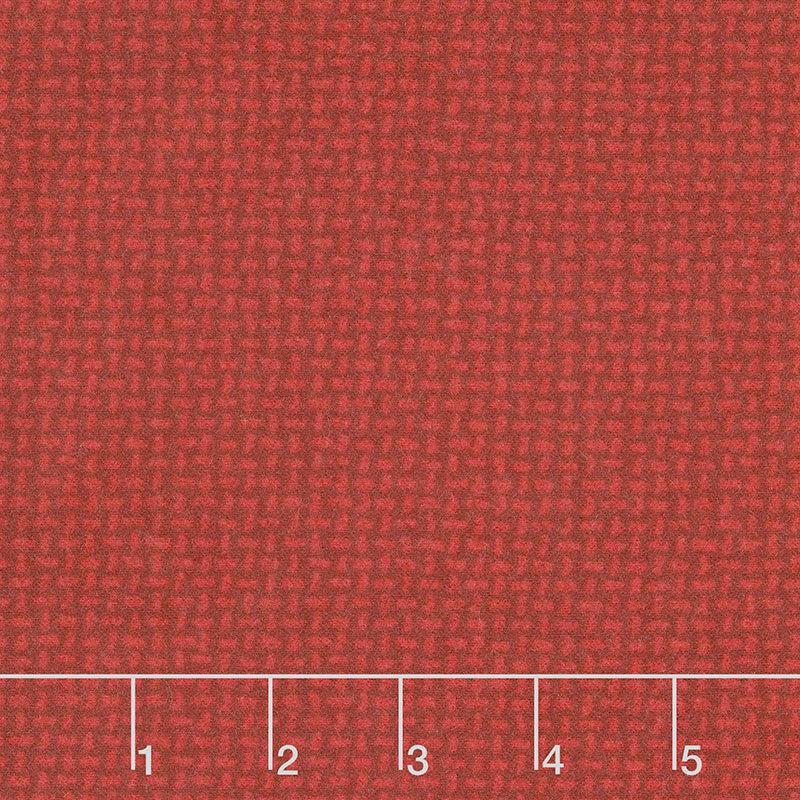 Woolies Flannel - Basket Weave Dark Red Yardage