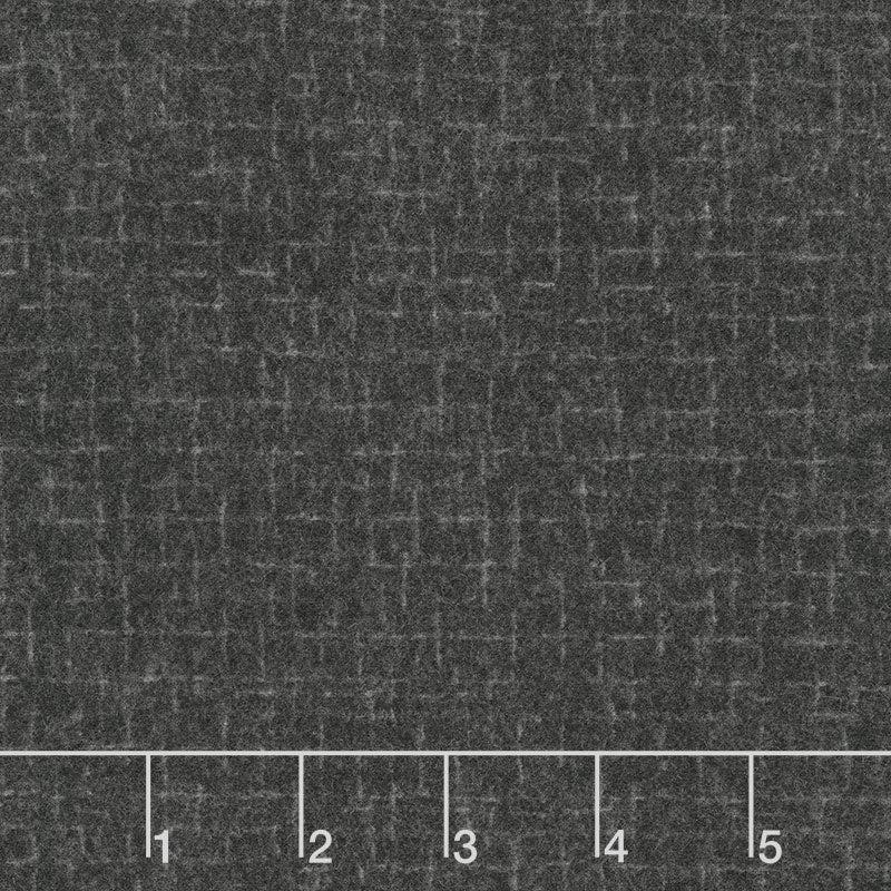 Woolies Flannel - Crosshatch Charcoal Yardage