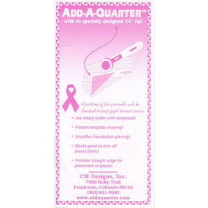Add A Quarter Ruler 1" X 6" Pink