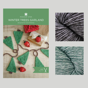 Winter Trees Knit Garland Kit - Dark Green