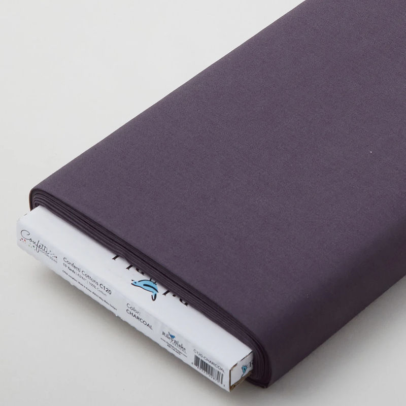 Confetti Cottons Solids - Charcoal 10 Yard Bolt