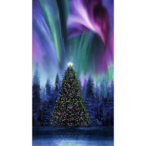 Winter Solstice - Christmas Tree Under Aurora Borealis Multi Panel