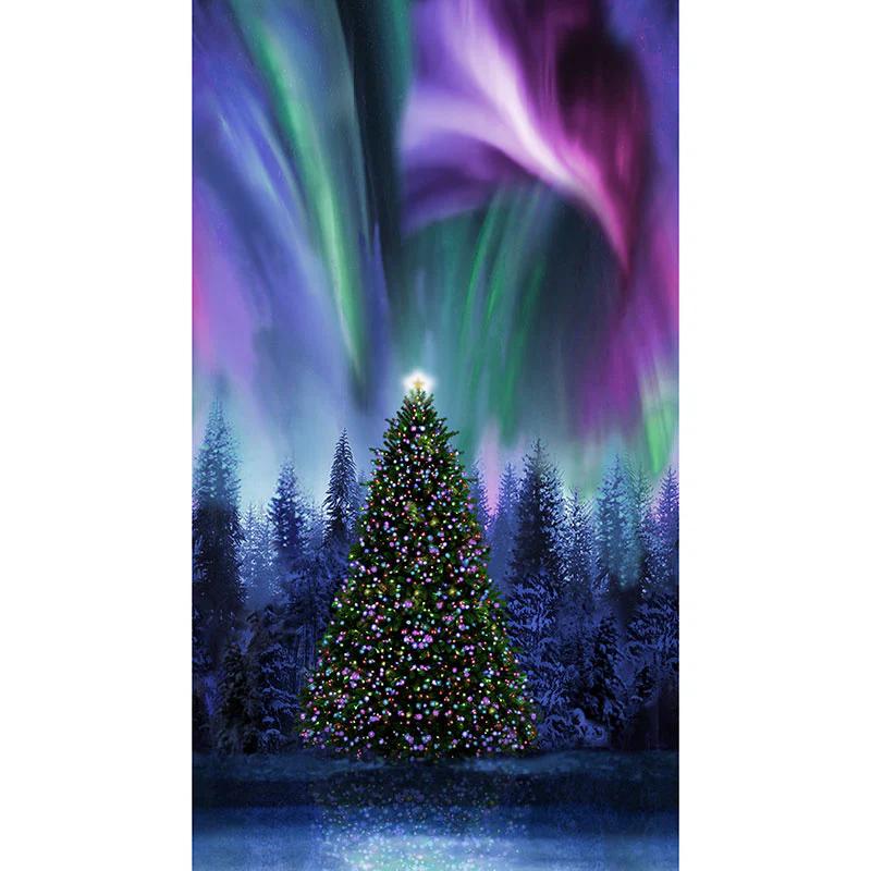 Winter Solstice - Christmas Tree Under Aurora Borealis Multi Panel