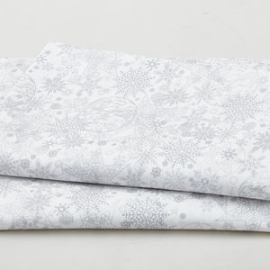 We Love Christmas - Snow Crystal White/Silver 2 Yard Cut