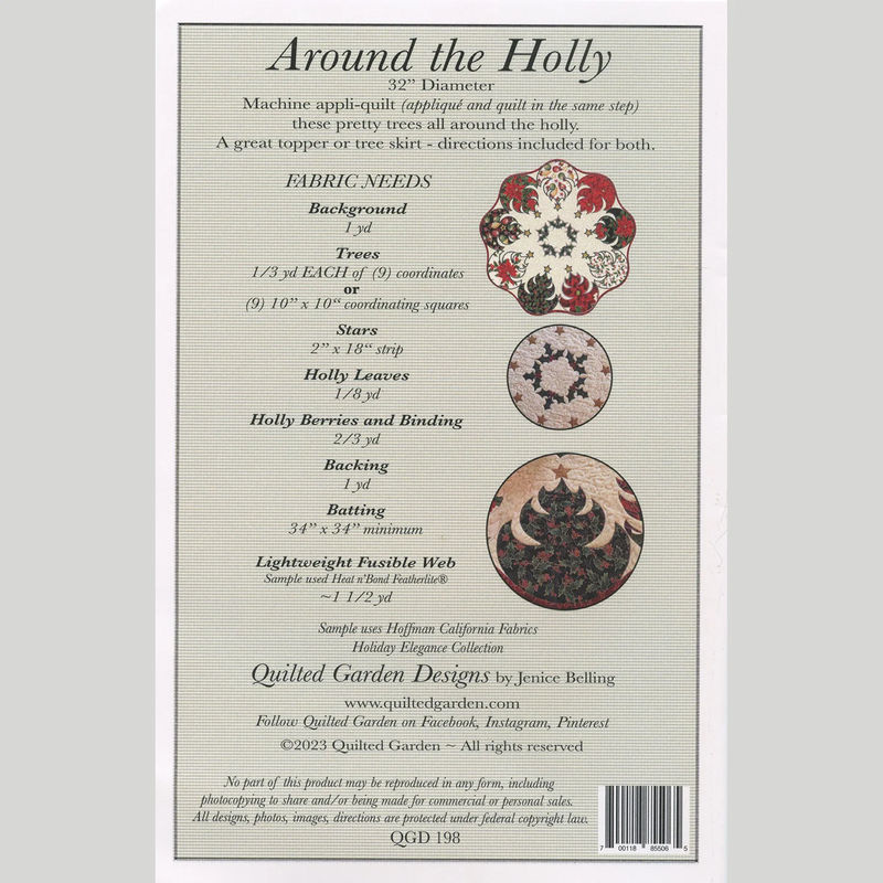 Around the Holly Table Topper or Tree Skirt Pattern