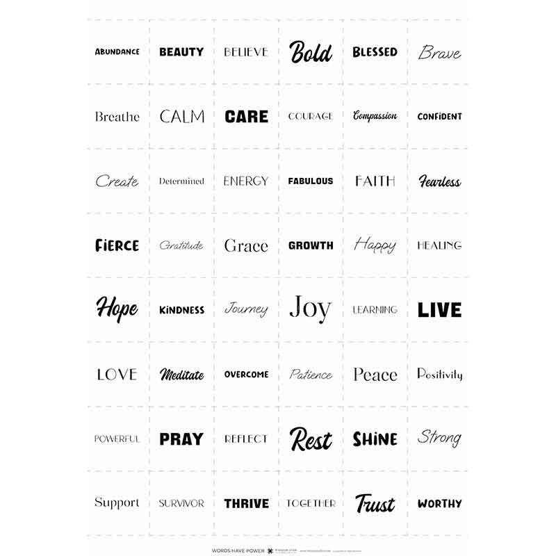 Words Have Power - White Panel