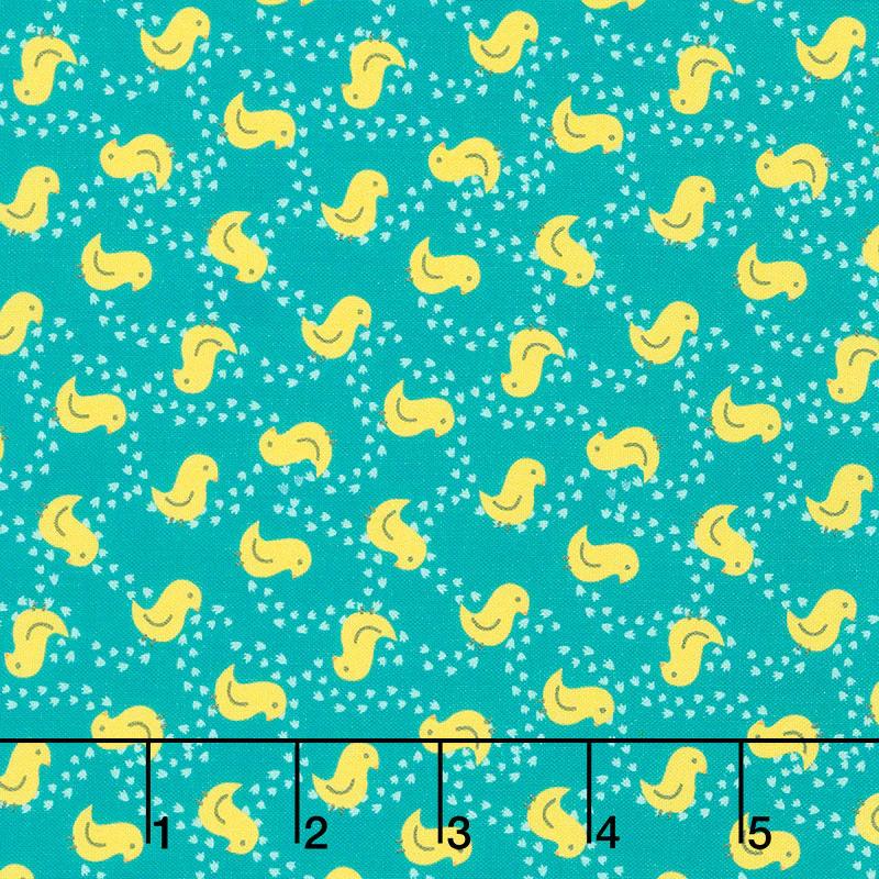 Quilt Town - Chuck The Duck Aqua Yardage