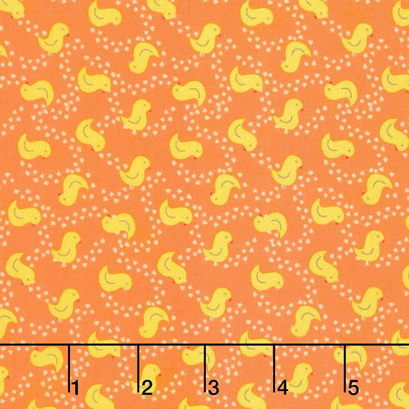 Quilt Town - Chuck The Duck Orange Yardage