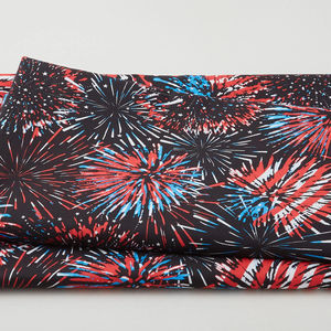 Patriotic 108" - Fireworks Display Black 3 Yard Cut