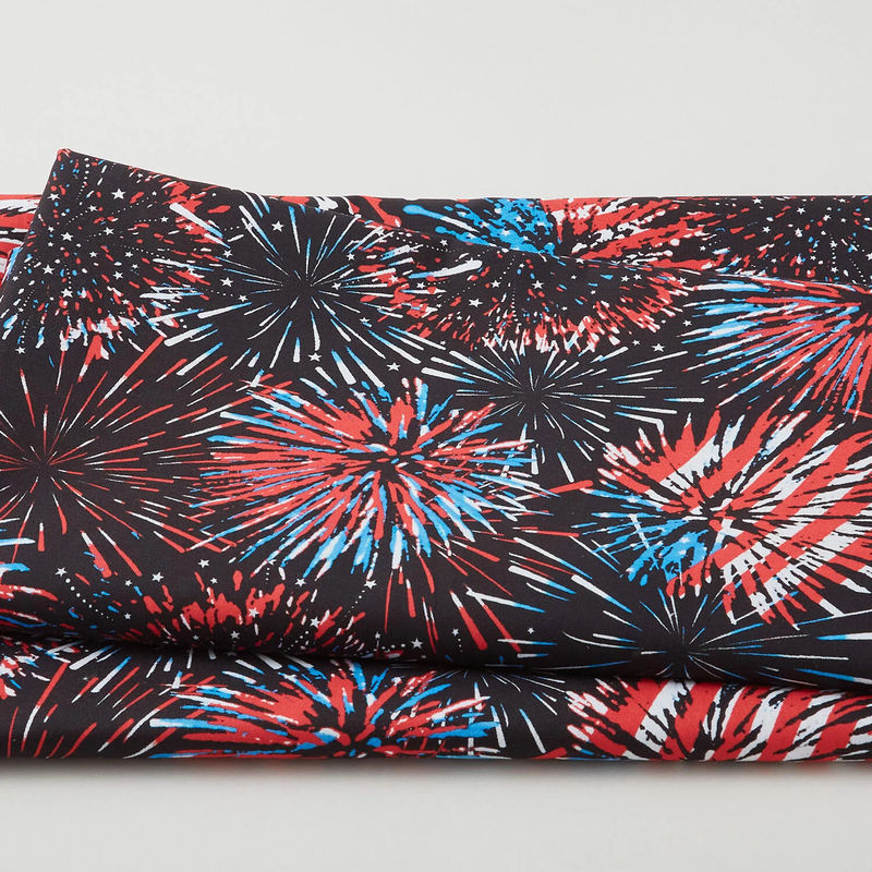 Patriotic 108" - Fireworks Display Black 3 Yard Cut