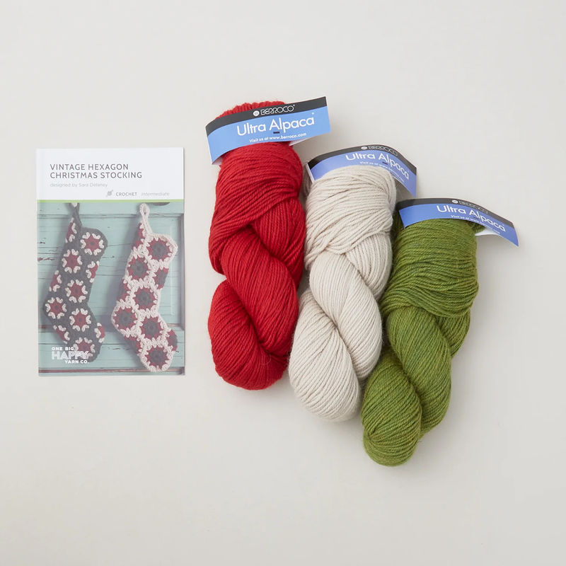 Vintage Hexagon Stocking Crochet Kit - Vintage