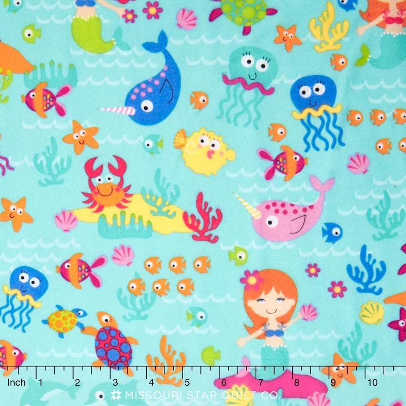 Cuddle Flannel - Under the Sea Yardage