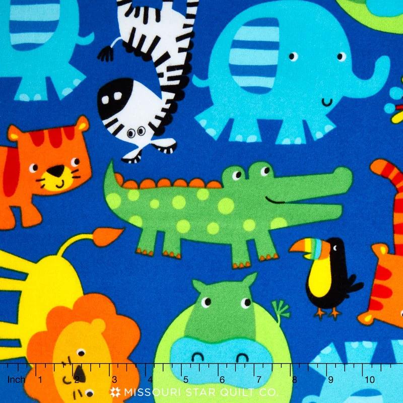 Cuddle Flannel - Jungle Animals Yardage